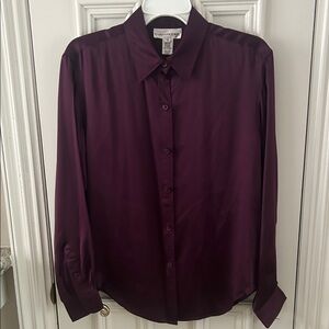 Evan Piccone Burgundy Silk Blouse
